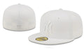 New York Yankees All-White Fitted Cap with Minimalist Logo