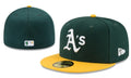 Oakland Athletics Green and Yellow Fitted Cap with Iconic Team Logo