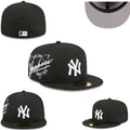 New York Yankees Black Retro Logo Fitted Hat