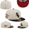 Chicago White Sox Fitted MLB Hat with 2005 World Series Patch and Red Underbrim – Cream and Black